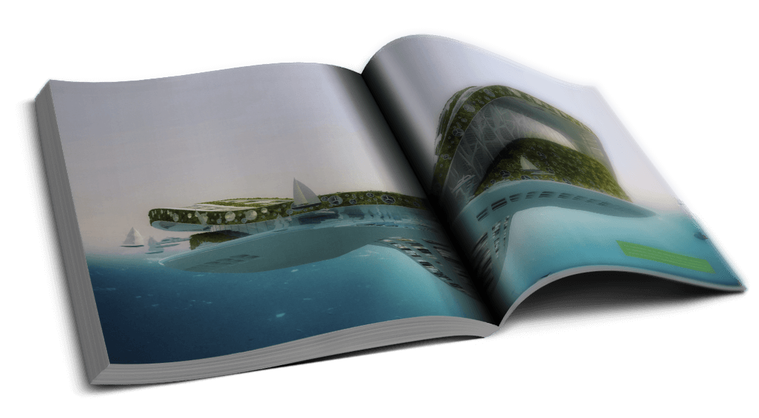 Lilypad – Monaco et Maldives – Une ville flottante et nomade – © Éditions Michel Lafon, 2015 – © Vincent Callebaut Architectures